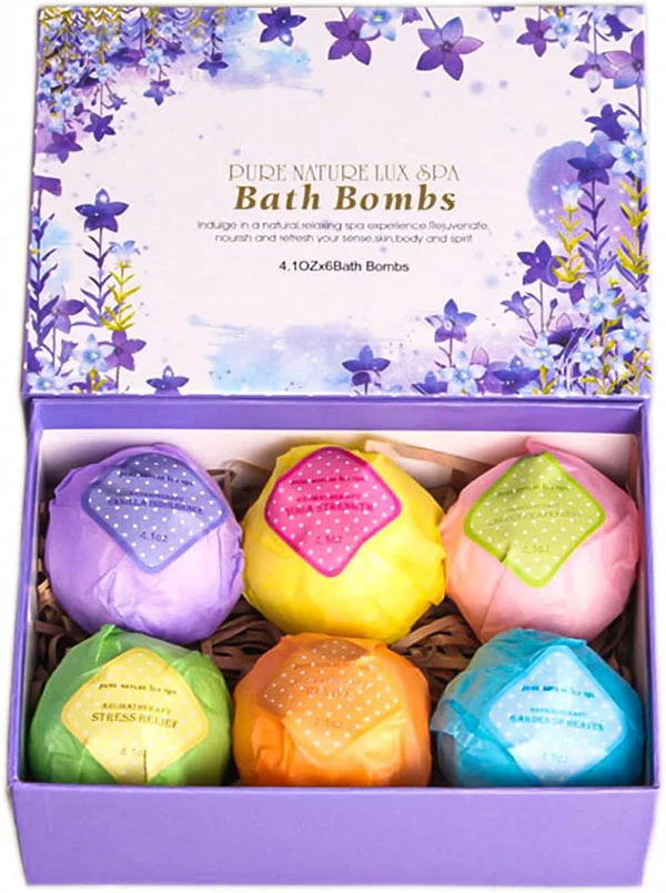 LuxSpa Bath Bombs Gift Set – The Best Ultra Bubble Fizzies with Natural