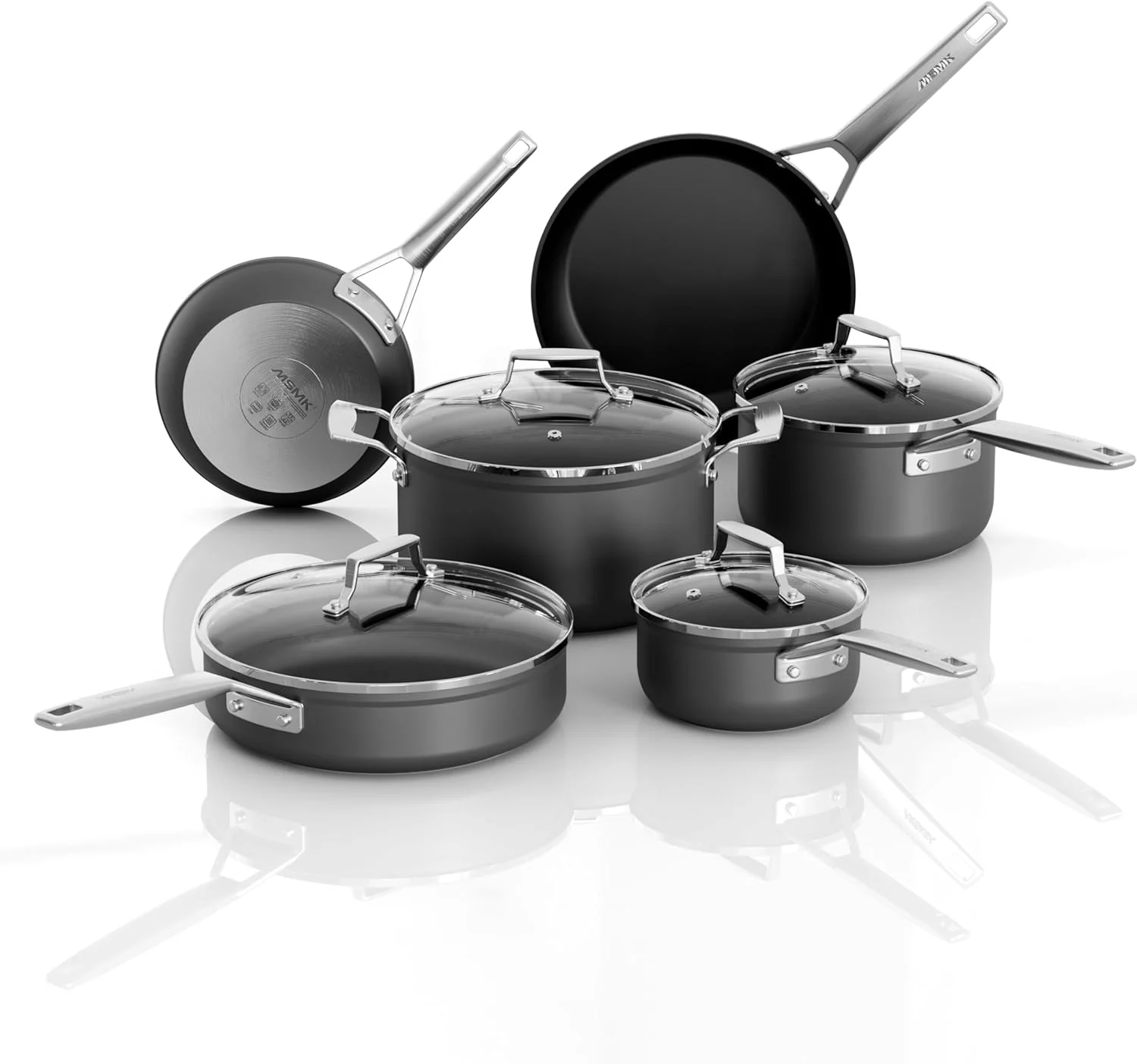 MSMK 10-Piece Pots and Pans Set non stick, Cookware Sets for building a starter kitchen or refreshing