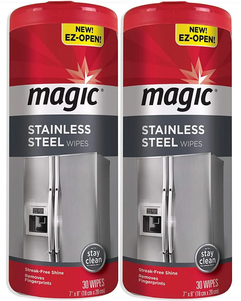 Magic Stainless Steel Wipes, Removes Fingerprints – 30 Count (2 Pack)