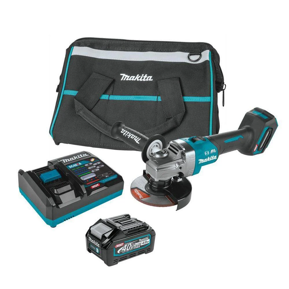 Makita GAG01M1 40V Max XGT Brushless Cordless 4-1/2/5 in. Angle Grinder Kit with Electric Brake (4.0Ah)
