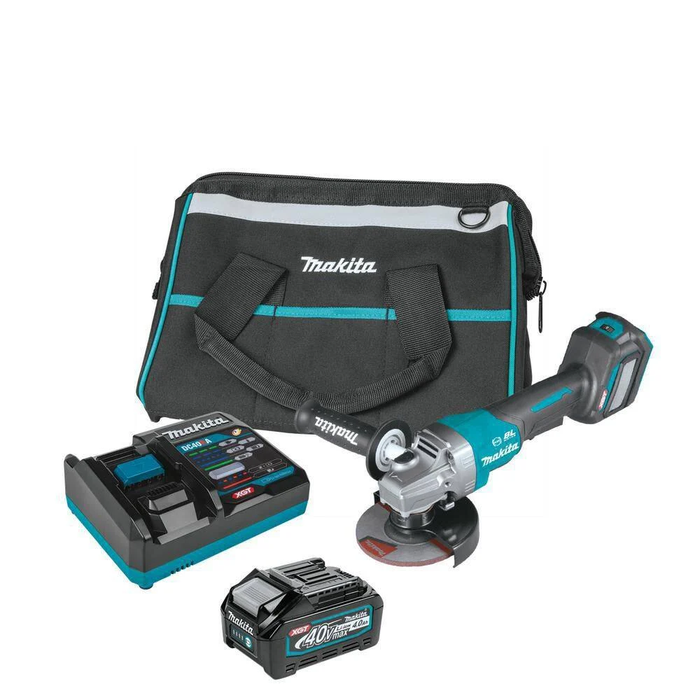Makita GAG06M1 40V Max XGT Brushless Cordless 4-1/2/5 in. Paddle Switch Angle Grinder Kit with Electric Brake, AWS Capable (4.0Ah)