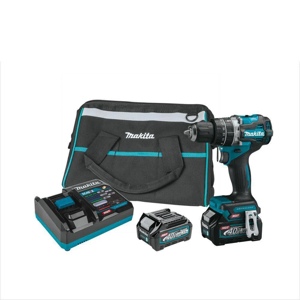 Makita GPH02D 40V Max XGT Compact Brushless Cordless Compact 1/2 in. Hammer Driver-Drill Kit (2.5Ah)