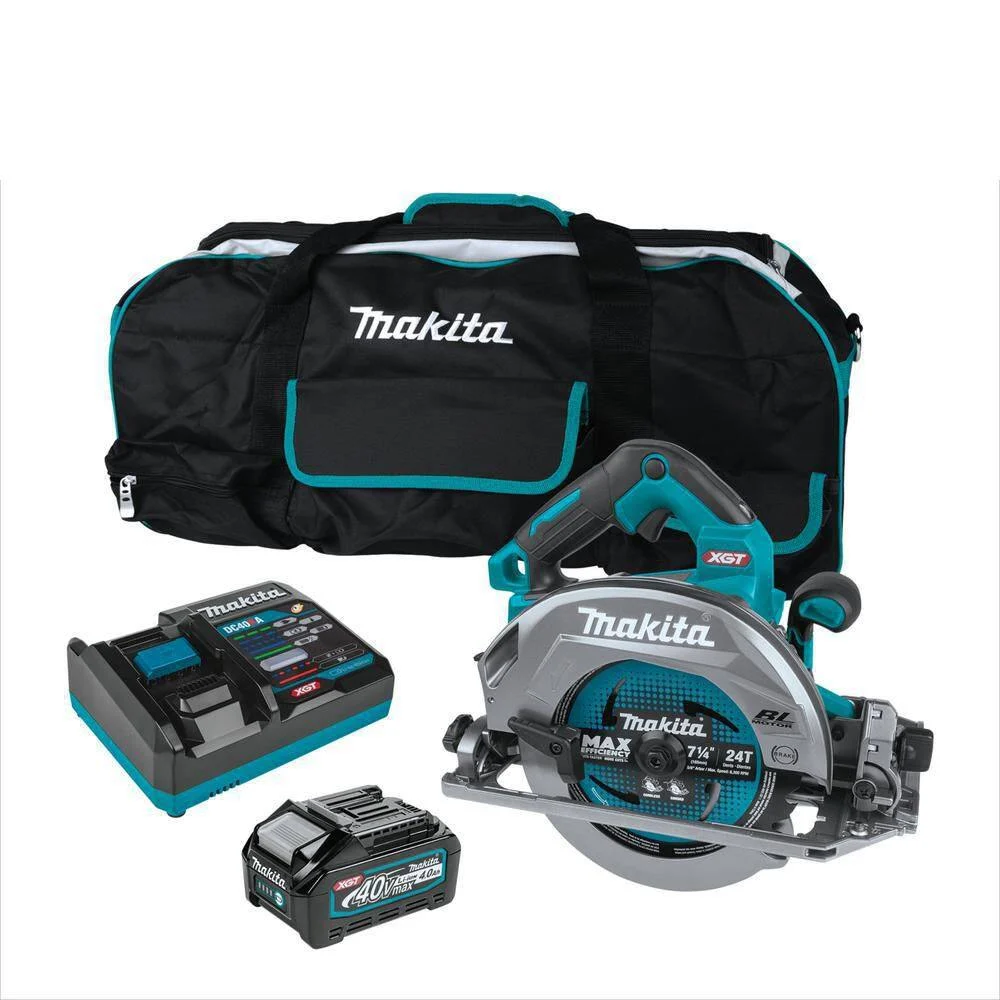 Makita GSH02M1 40V max XGT Brushless Cordless 7-1/4 in. Circular Saw Kit with Guide Rail Compatible Base, AWS Capable (4.0Ah)