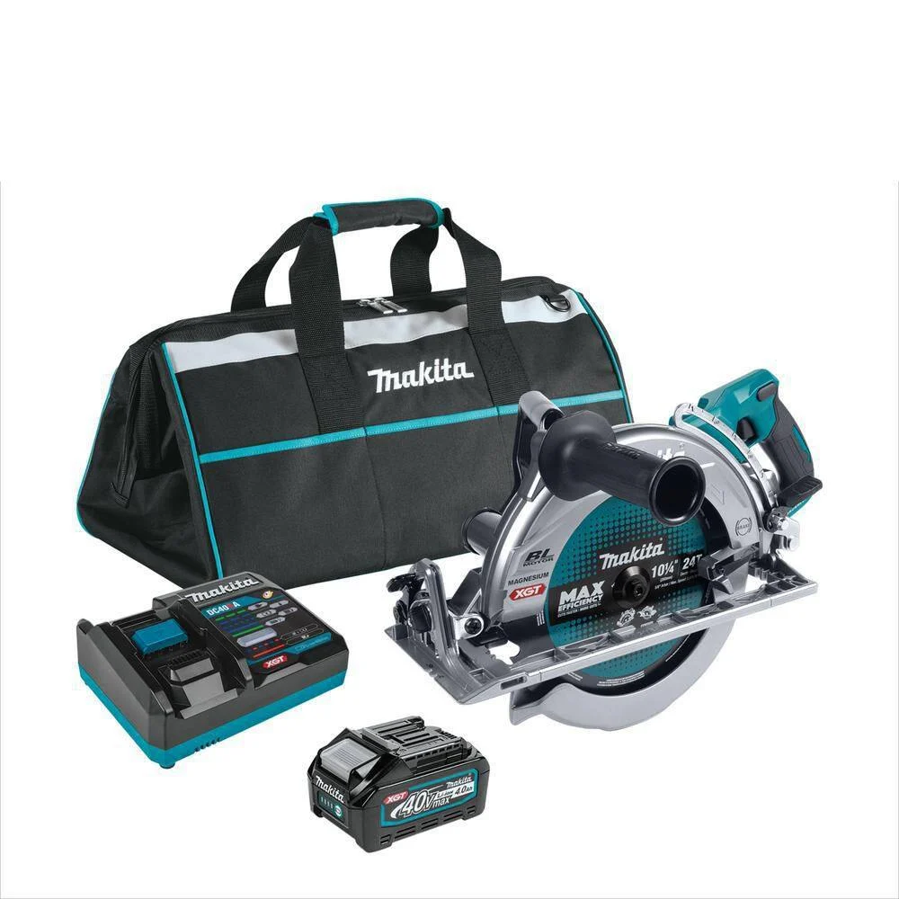 Makita GSR02M1 40V Max XGT Brushless Rear Handle 10-1/4 in. Circular Saw Kit, AWS Capable (4.0Ah)