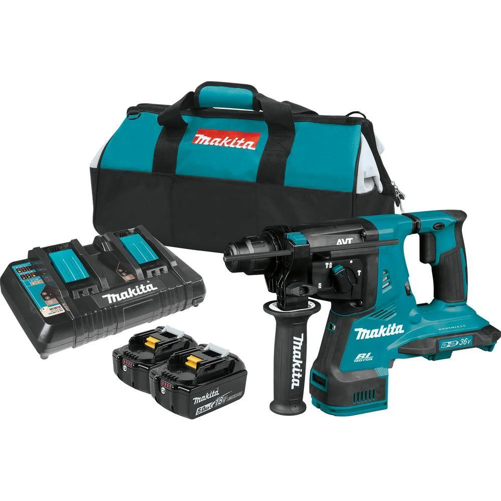 Makita XRH08PT 18V X2 LXT Lithium-Ion 36V 1-1/8 in. Brushless Cordless Rotary Hammer Kit 5.0 Ah