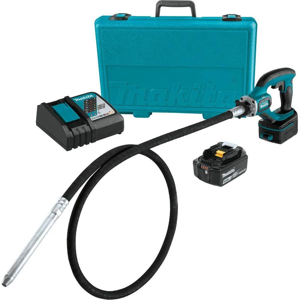 Makita XRV02T 18V 5.0Ah LXT Lithium-Ion Cordless 8 ft. Concrete Vibrator Kit