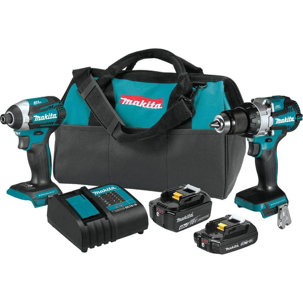 Makita XT296SMR 18-Volt LXT Lithium-ion Brushless Cordless 2-piece Combo Kit (Hammer Drill/Impact Driver) 2.0Ah/4.0Ah
