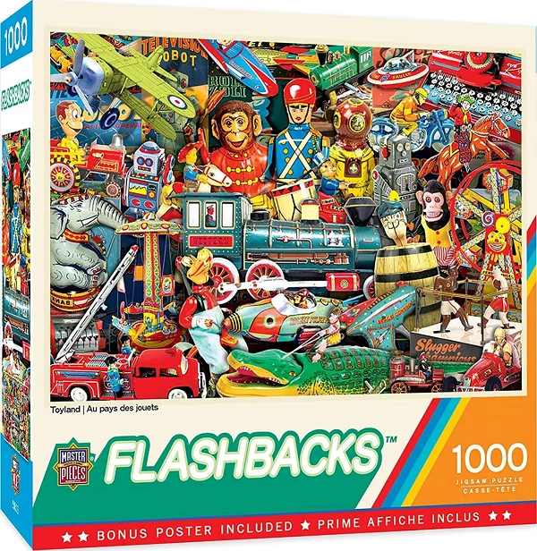 MasterPieces Flashback 1000 Puzzle Collection, Toyland 1000 Piece Jigsaw Puzzle