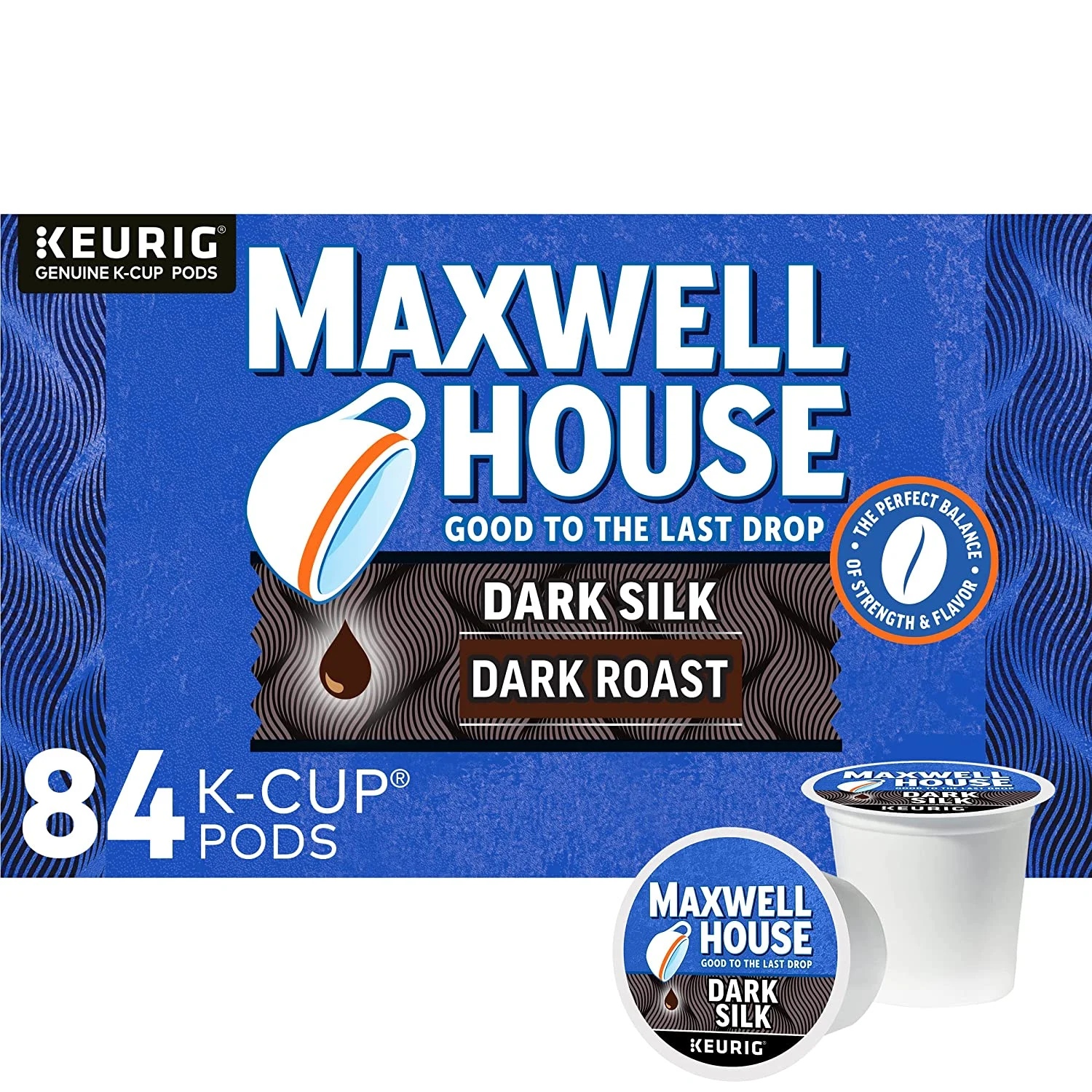 Maxwell House Dark Silk Dark Roast Keurig K-Cup Coffee Pods, 84 ct Box