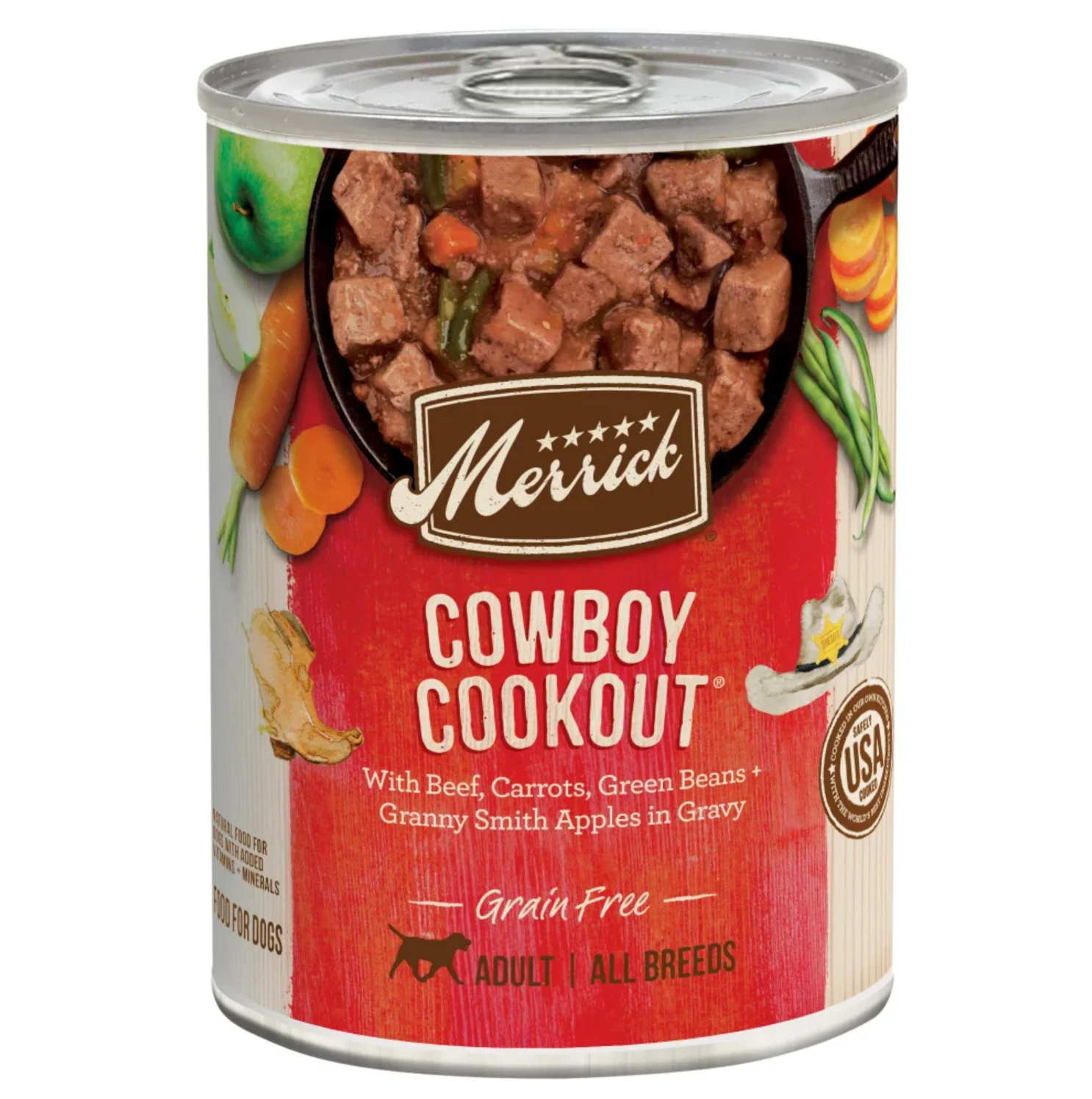 Merrick Classic Grain Free Canned Dog Food 13.2 Oz 12 Count Cowboy Cookout