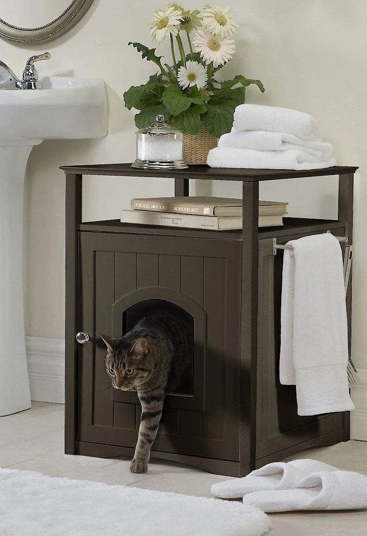 Merry Pet Cat Washroom/Night Stand Pet House, Espresso