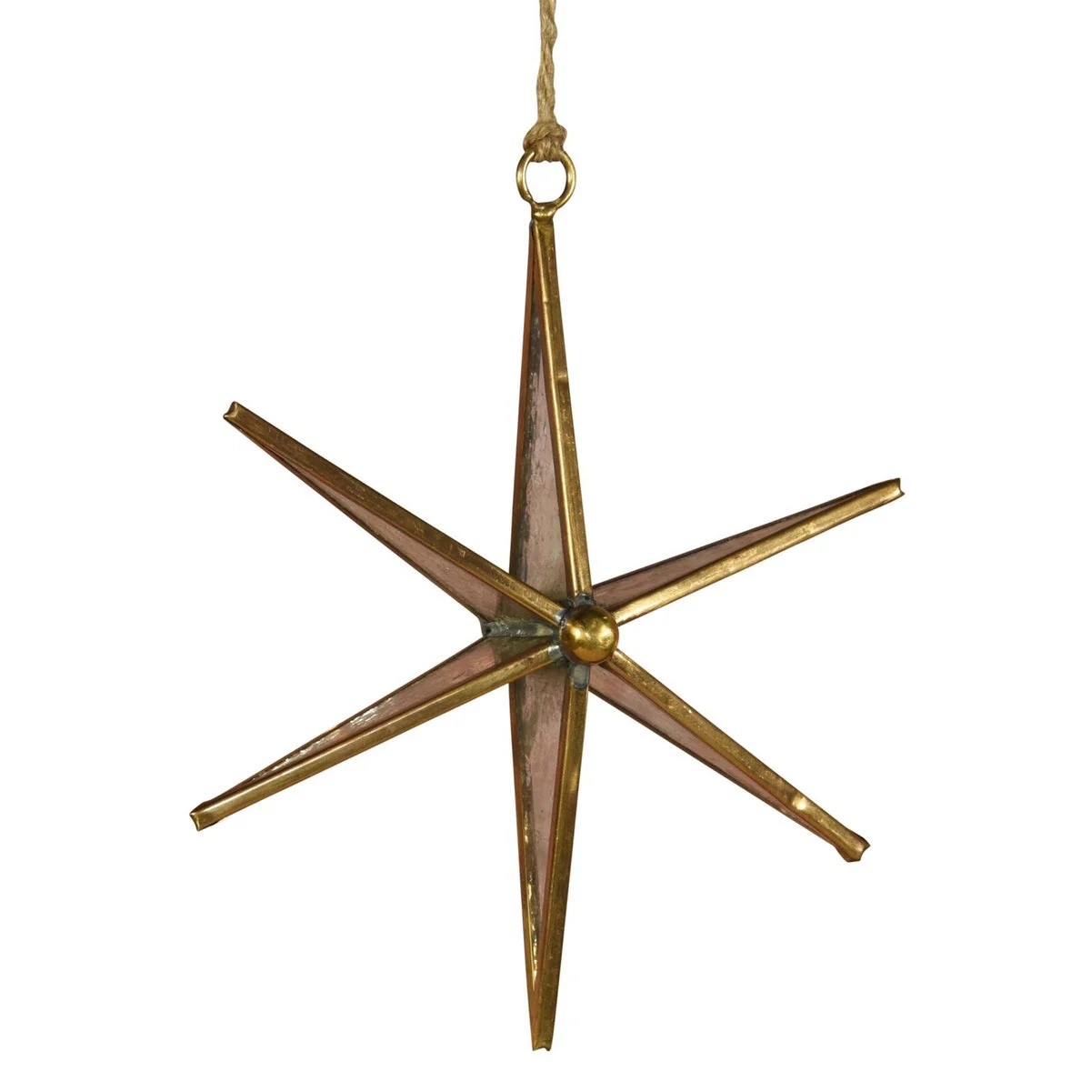 Benzara Metal Star Shaped Wall decor with Ring Holder, Brass
