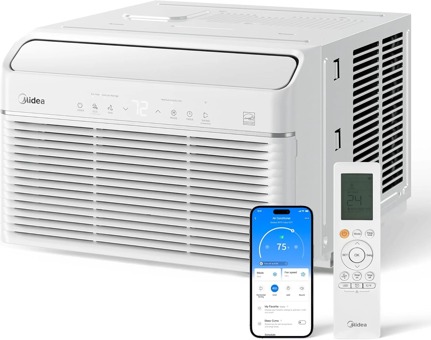 Midea 12,000 BTU EasyCool Window Air Conditioner, Dehumidifier and Fan – Cool, Circulate and Dehumidify up to 550 Sq. Ft., Reusable Filter, Remote Control