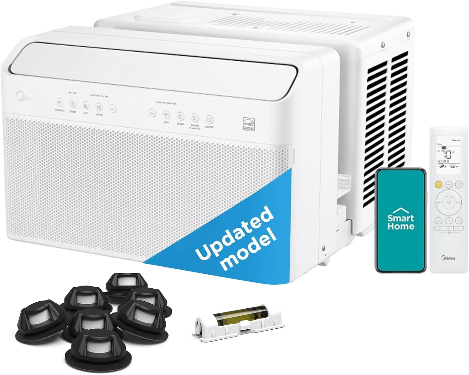 Midea 12,000 BTU U Shaped Smart Inverter Window Air Conditioner – Cools 550 Sq Ft, Ultra Quiet with Open Window Flexibility – Alexa/Google Assistant Compatible – 35% Energy Savings, Remote (Updated)