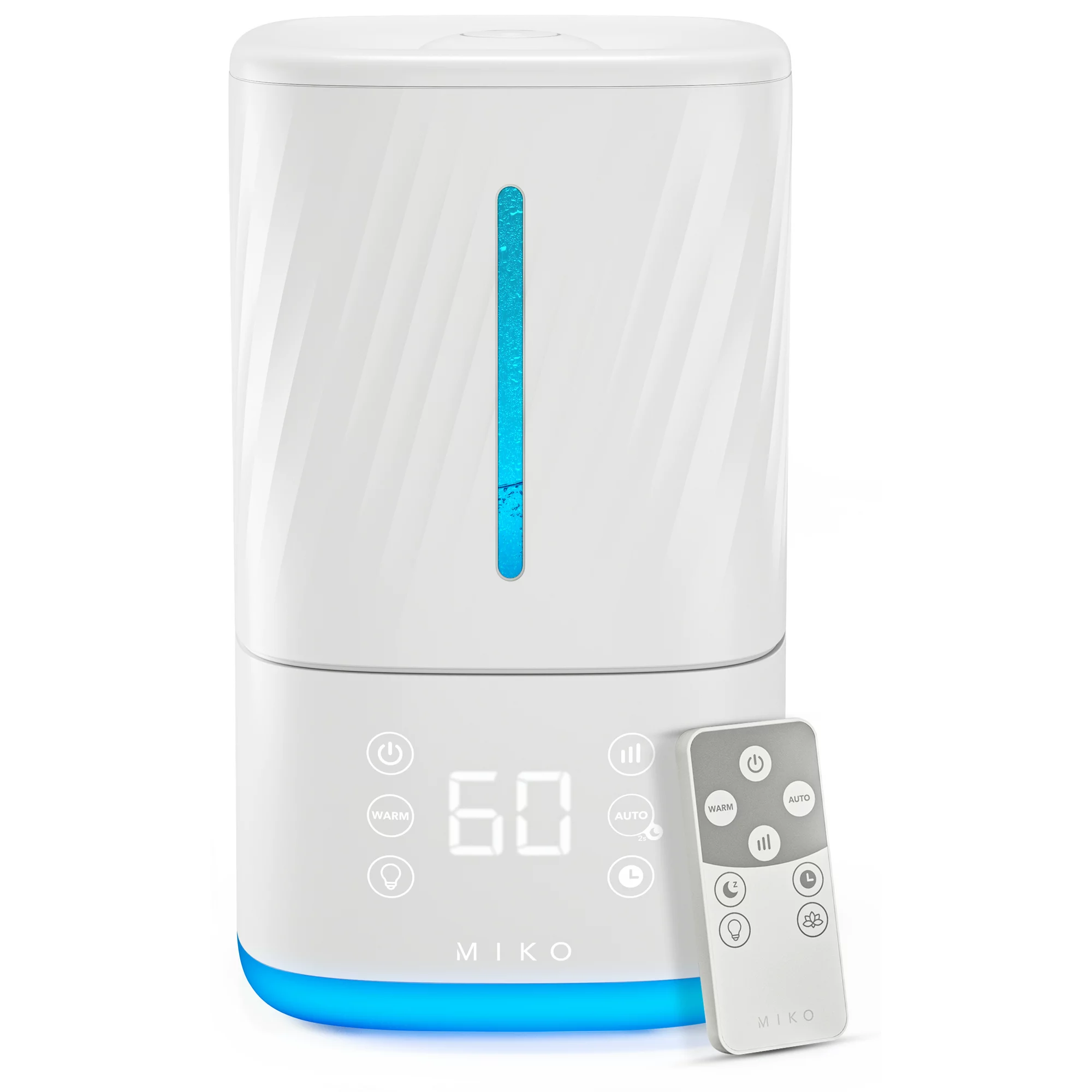 Miko MAH-01 Humidifiers for Bedroom, Ultrasonic Cool and Warm Mist Vaporizer with Water Filter, Essential Oils and Smart Control Remotes