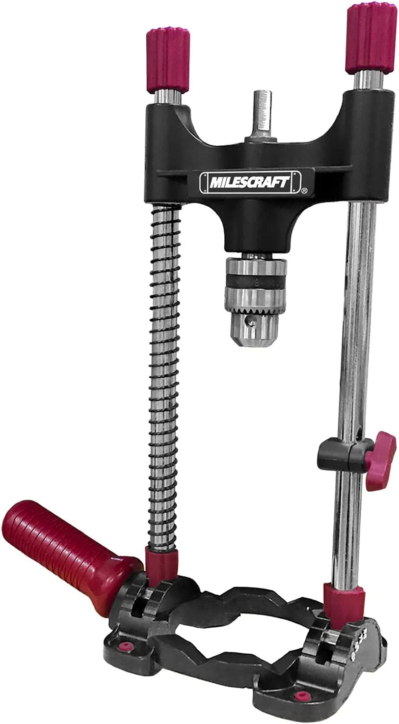 Milescraft 1318 DrillMate Portable Drill Guide – Multi-Angle Drill Guide Attachment – Compatible with most 3/8 in. Drill Accessories – Self-Centering Drill Guide Base – Multi-Angle Readouts