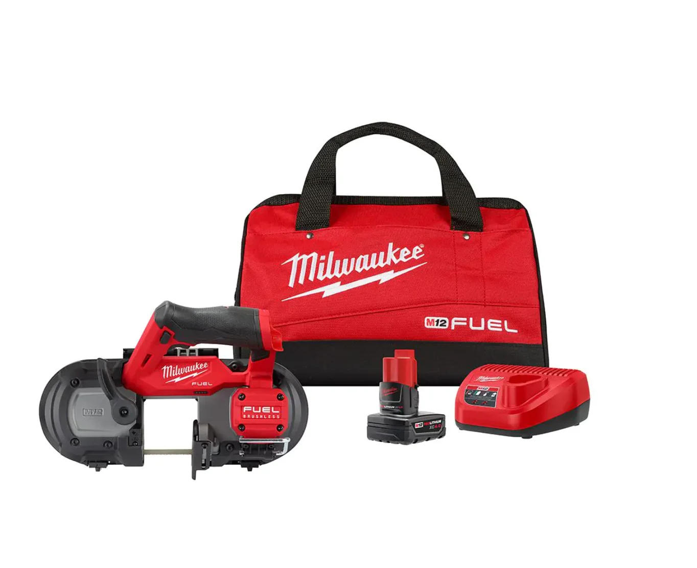 Milwaukee 2529-21XC M12 FUEL 12V Lithium-Ion Cordless Compact Band Saw XC Kit with One 4.0 Ah Battery, Charger and Bag