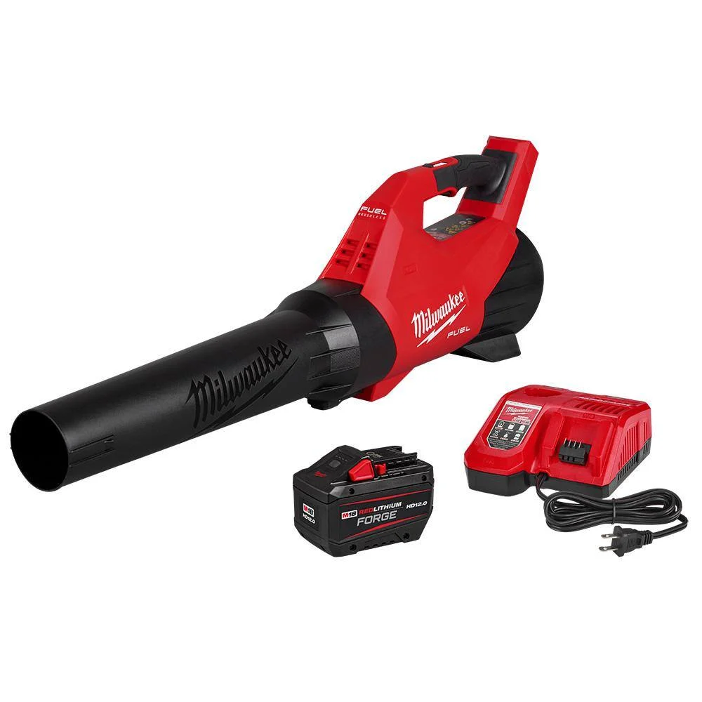 Milwaukee 3017-21HD M18 FUEL 120 MPH 500 CFM 18V Brushless Cordless Battery Powered Leaf Blower Kit w/12.0 Ah FORGE Battery & Rapid Charger