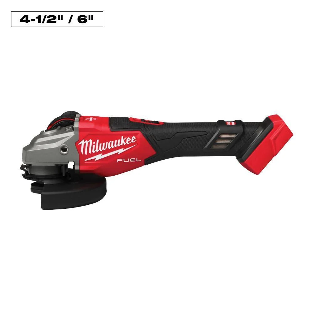 Milwaukee 3671-20 M18 FUEL 18V Lithium-Ion Brushless Cordless 4-1/2 in./6 in. Braking Grinder with Slide Switch (Tool-Only)