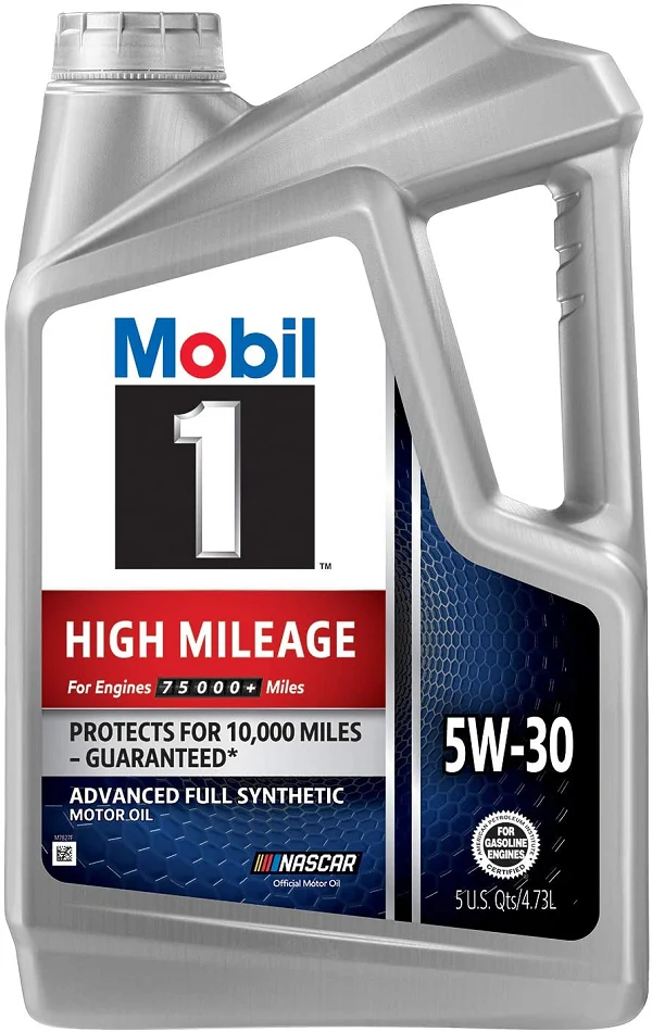Mobil 1 High Mileage Full Synthetic Motor Oil 5W-30, 5 Quart