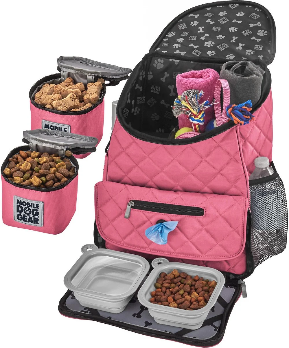 Mobile Dog Gear Weekender Backpack Pet Travel Bag – Pink