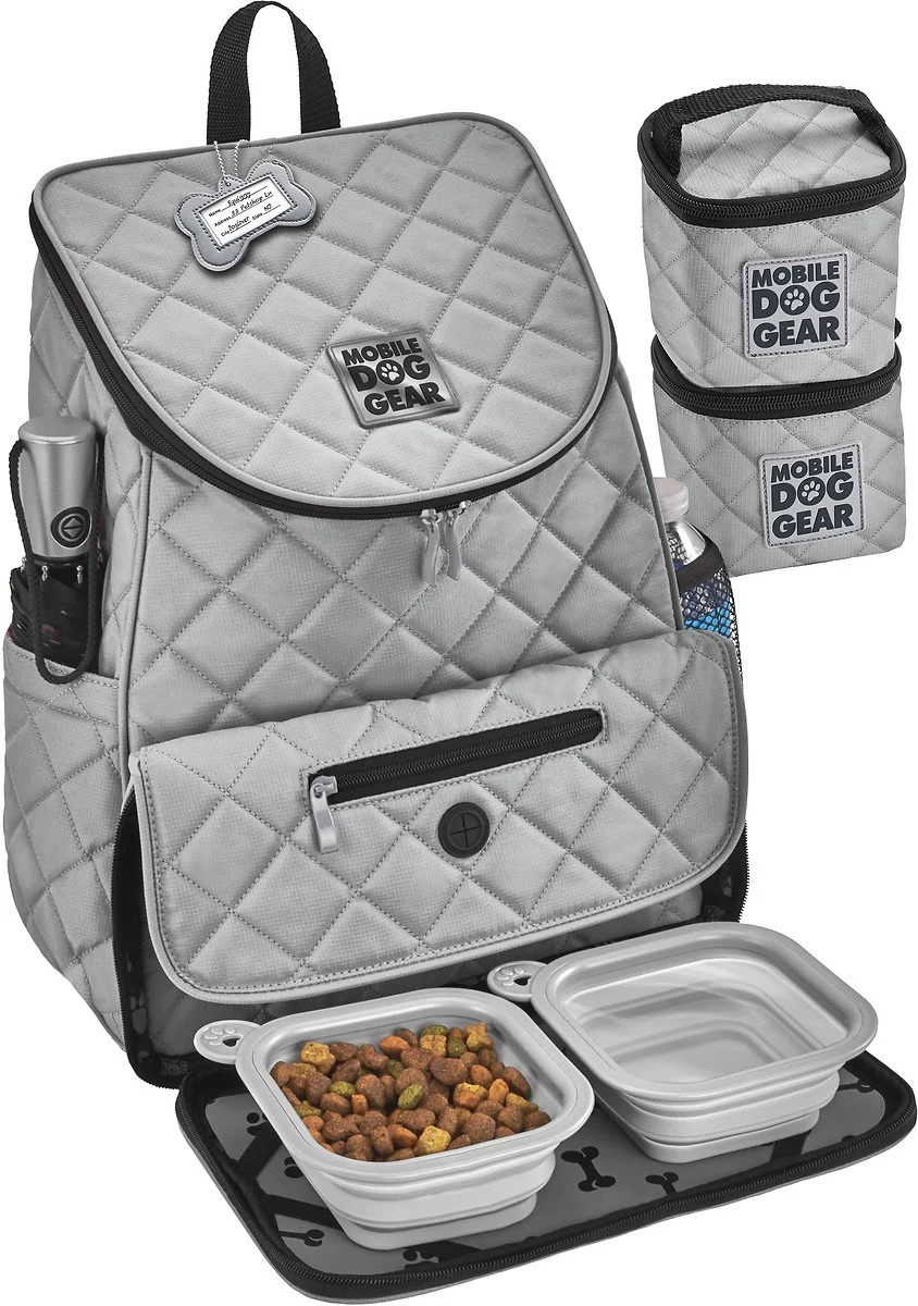 Mobile Dog Gear Weekender Backpack Pet Travel Bag – Gray