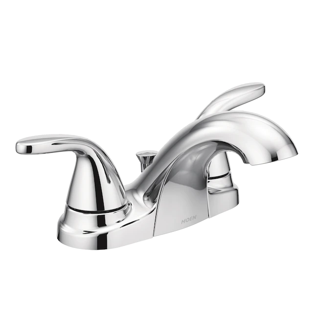 Moen Adler Chrome 2-handle 4-in Centerset WaterSense Bathroom Sink Faucet with Drain (Chrome)