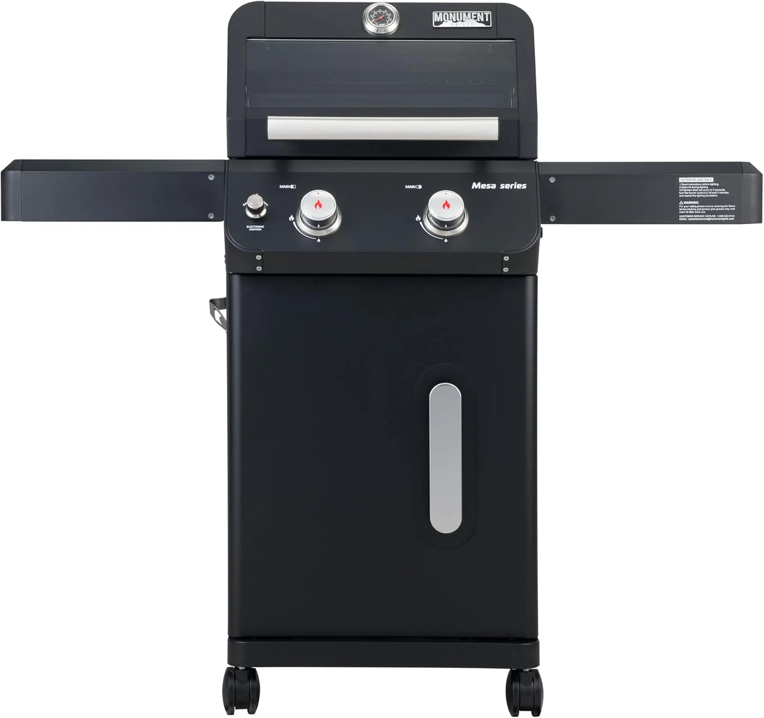 Monument M220 Mesa Matte Black 2-Burner Liquid Propane Gas Grill