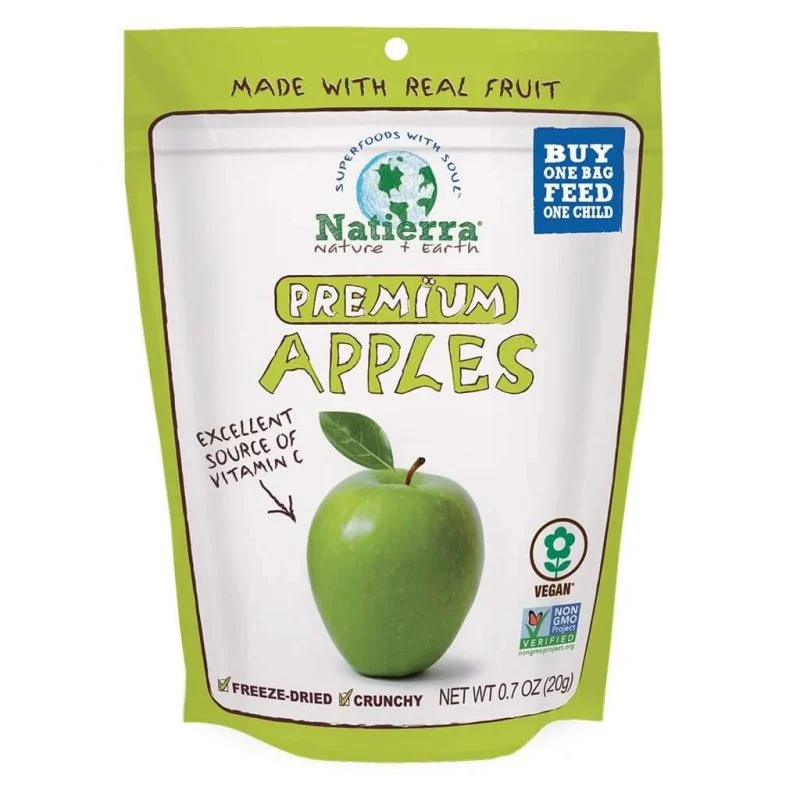 NATIERRA Premium Freeze-Dried Apples, 0.7 Ounce (Pack of 8)