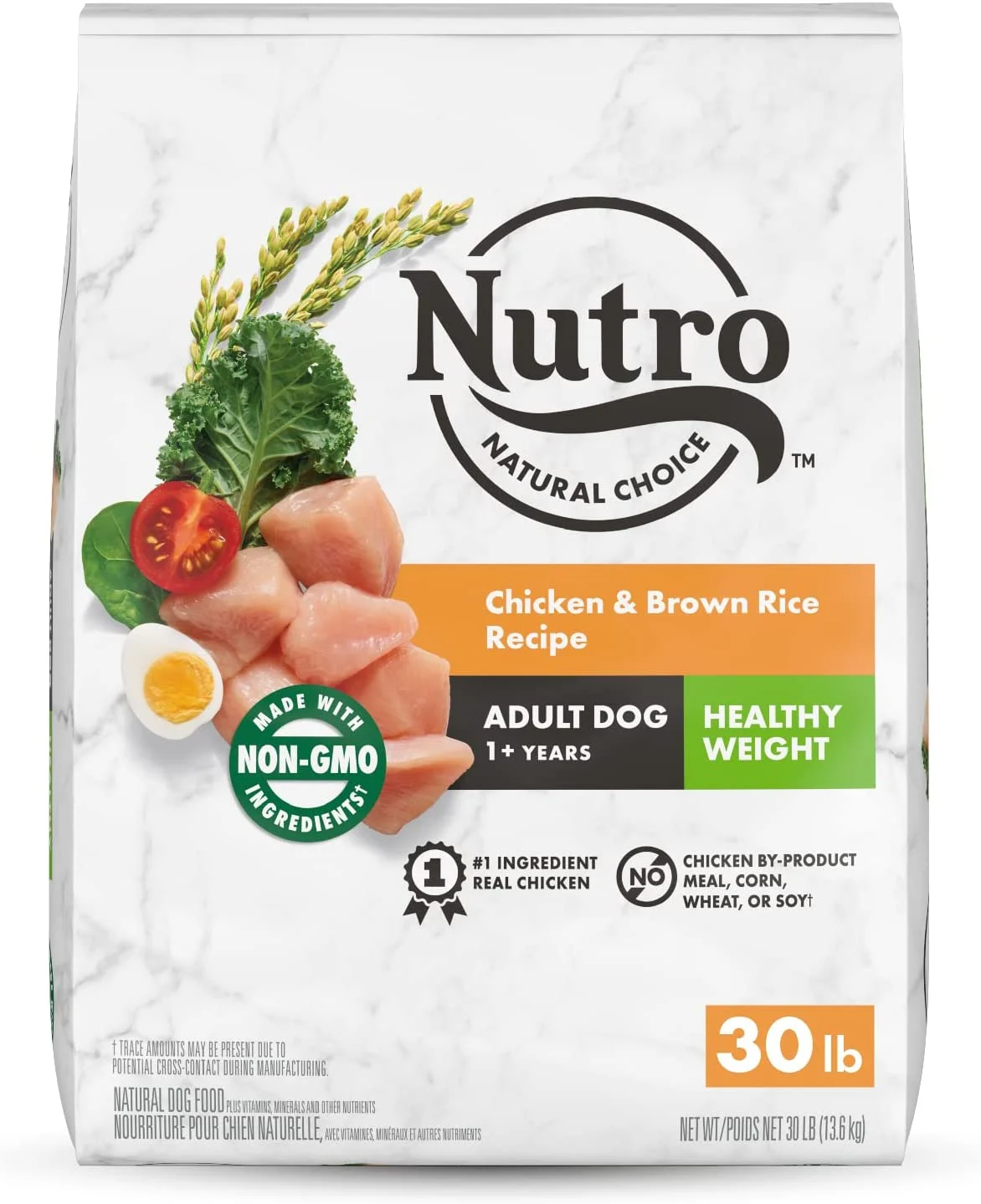 NUTRO NATURAL CHOICE Healthy Weight Adult Dry Dog Food, Chicken & Brown Rice Recipe 30 Pound (Pack of 1)
