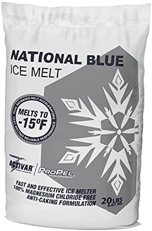 National Blue Ice Melt 8lb Bag – Fast Acting Ice Melter – Pet, Melts to -15°F
