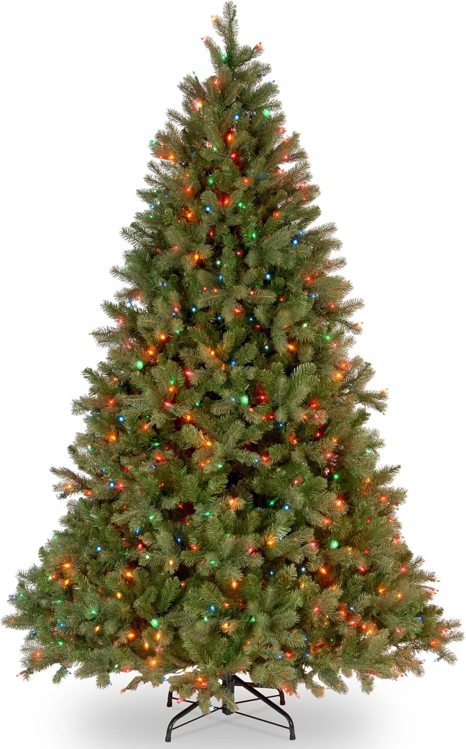 National Tree Company 6.5 ft Pre-Lit Downswept Douglas Fir Artificial Christmas Tree, 450 Multicolor Lights, 1,227 Tips, Includes Stand, Green