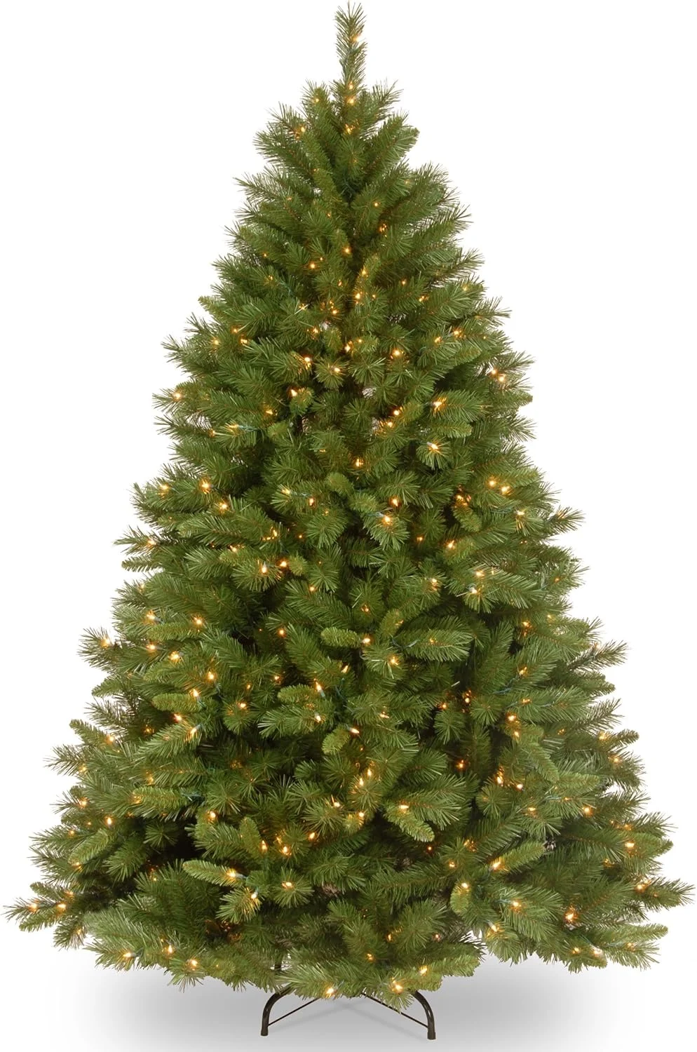 National Tree Company 7.5 ft Pre-Lit Winchester Pine Artificial Christmas Tree, 500 Clear Lights, 1,198 Tips, Includes Stand, Green