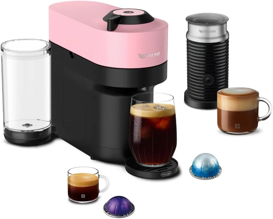 Nespresso Vertuo Pop+ by De’Longhi with Aeroccino, 1500 watts, Mango Yellow