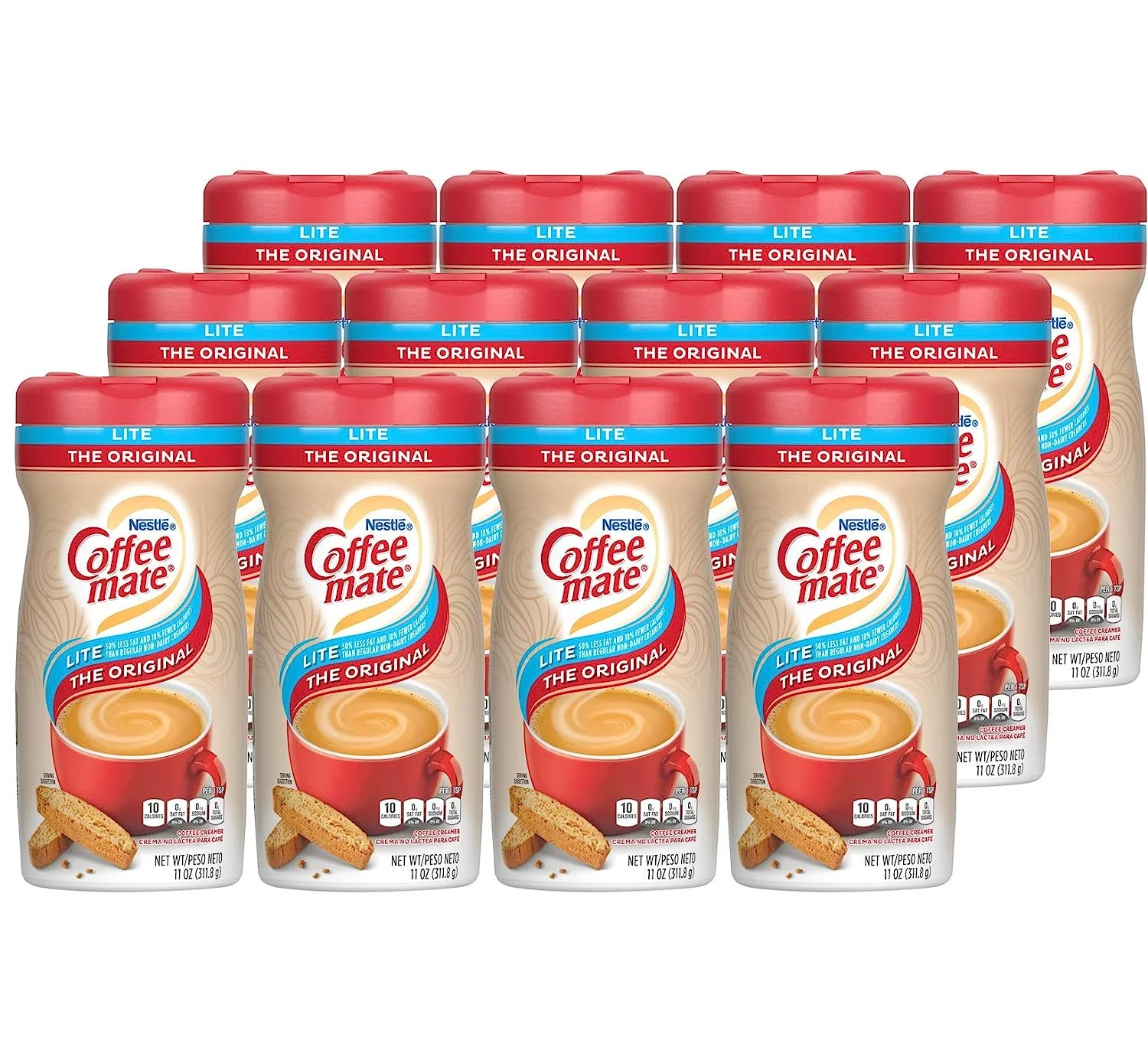Nestle Coffee mate Coffee Creamer, Original Lite, Non Dairy Powder Creamer, 11 Ounces (Pack of 12)
