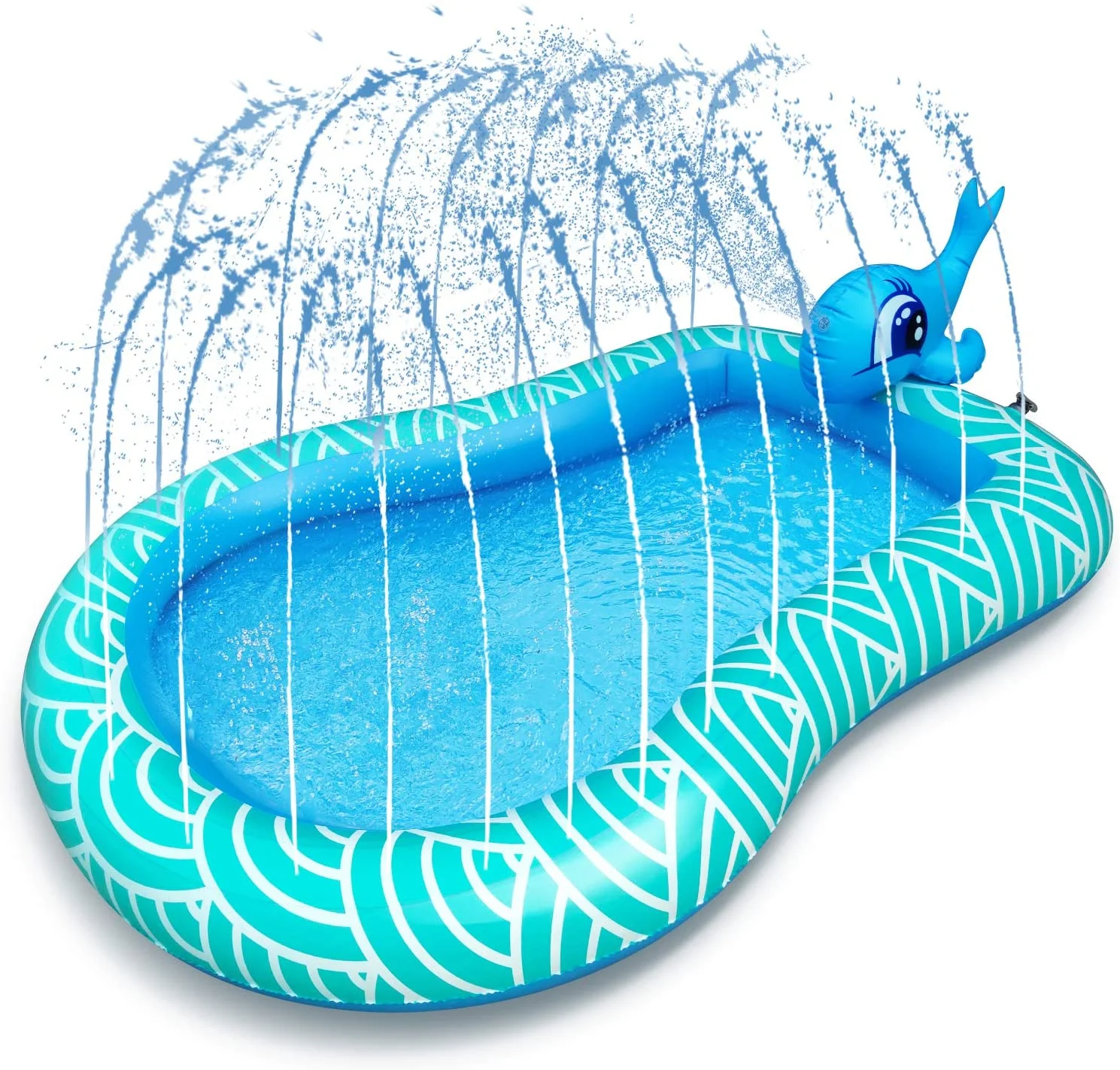 Neteast Inflatable Splash Pad for Kids, Blue/Pink
