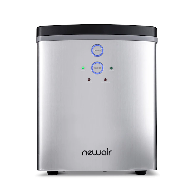 NewAir NIM033SS00 Portable Countertop Ice Maker, Silver | 33 lbs. Of Ice A Day, Ice Cubes Ready In 8 Minutes With 2 Ice Bullet Sizes | Ideal For Home, Office, Bar, RV