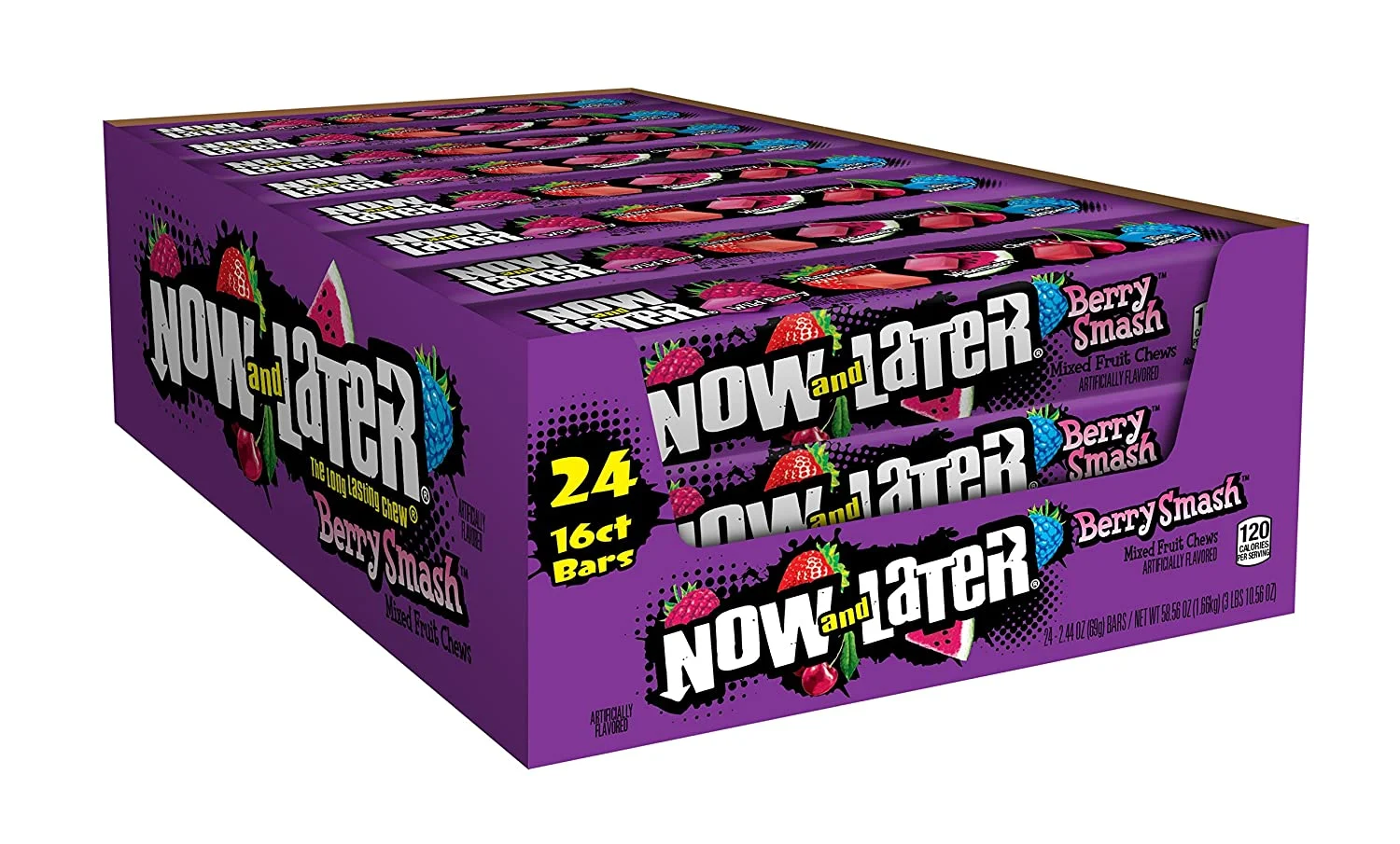 Now & Later Berry Smash, 2.44 Ounce, Pack of 24