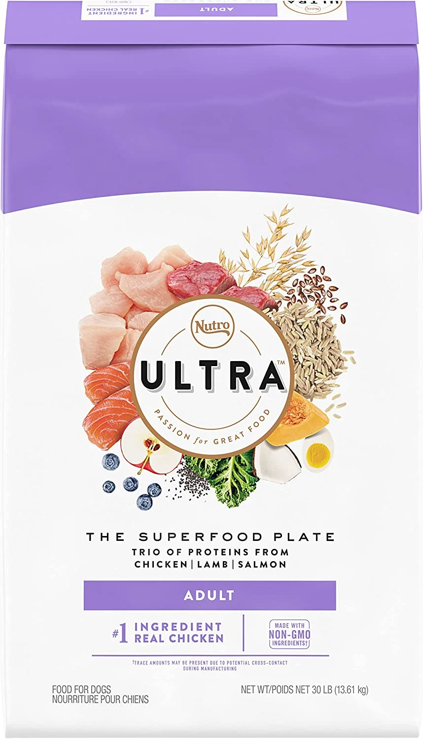 Nutro Ultra Adult Dry Dog Food Chicken Lamb & Salmon Flavor 30 Pound (Pack of 1)