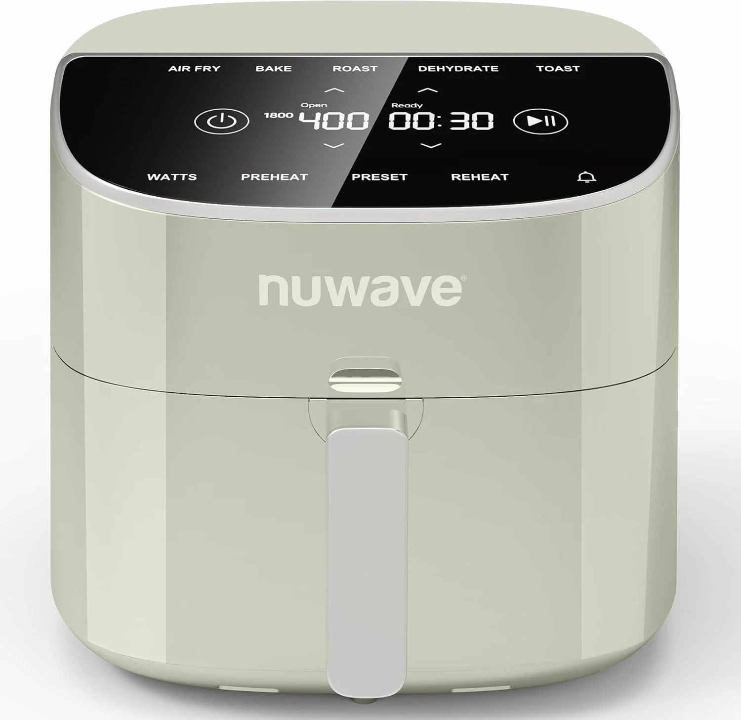 Nuwave Brio Plus 8 Qt Air Fryer, PFAS Free, New & Improved, Digital Touch Screen, Cool White Display, 50°F~400°F in Precise 5°, 5 Cook Functions, 100 Presets & 50 Memory, 3 Wattages 700, 1500, 1800, Vanilla Cream