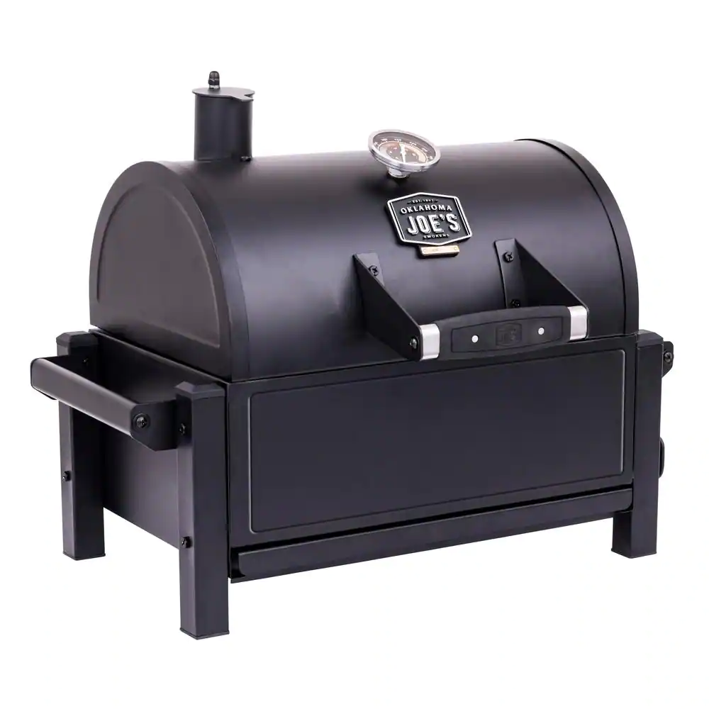 OKLAHOMA JOE’S 19402088 Rambler Portable Charcoal Grill in Black with 218 sq. in. Cook Space