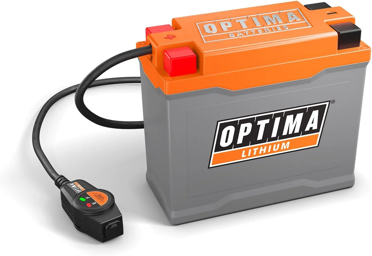 OPTIMA QUAD14 ORANGETOP Lithium – Built-in Engine Start Reserve with BMS and Powerlink Cable – 420 Cranking Amps, 7AH, LED Display, Storage Mode – Replaces YTX14-BS, YTX12-BS, YTX14L-BS, YT14B-4