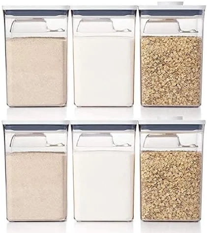 OXO Good Grips 12-Piece POP Container Bulk Set – 6 Count 4.4 Qt Containers, 6 Scoops