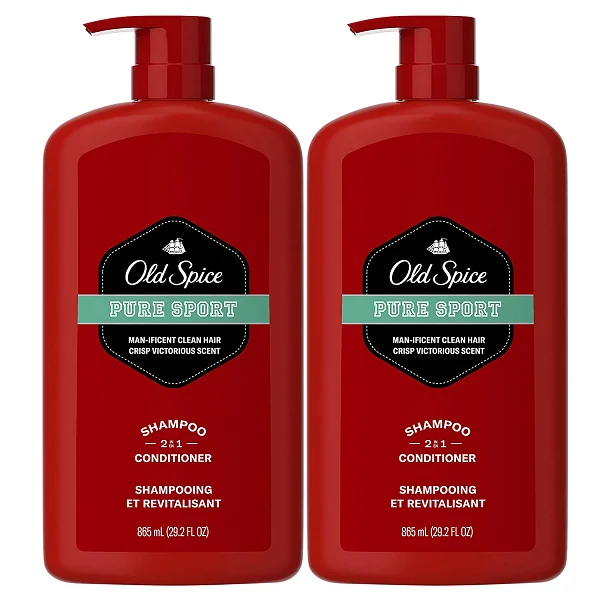 Old Spice Pure Sport 2in1 Shampoo and Conditioner for Men, 58.4 Fl Oz