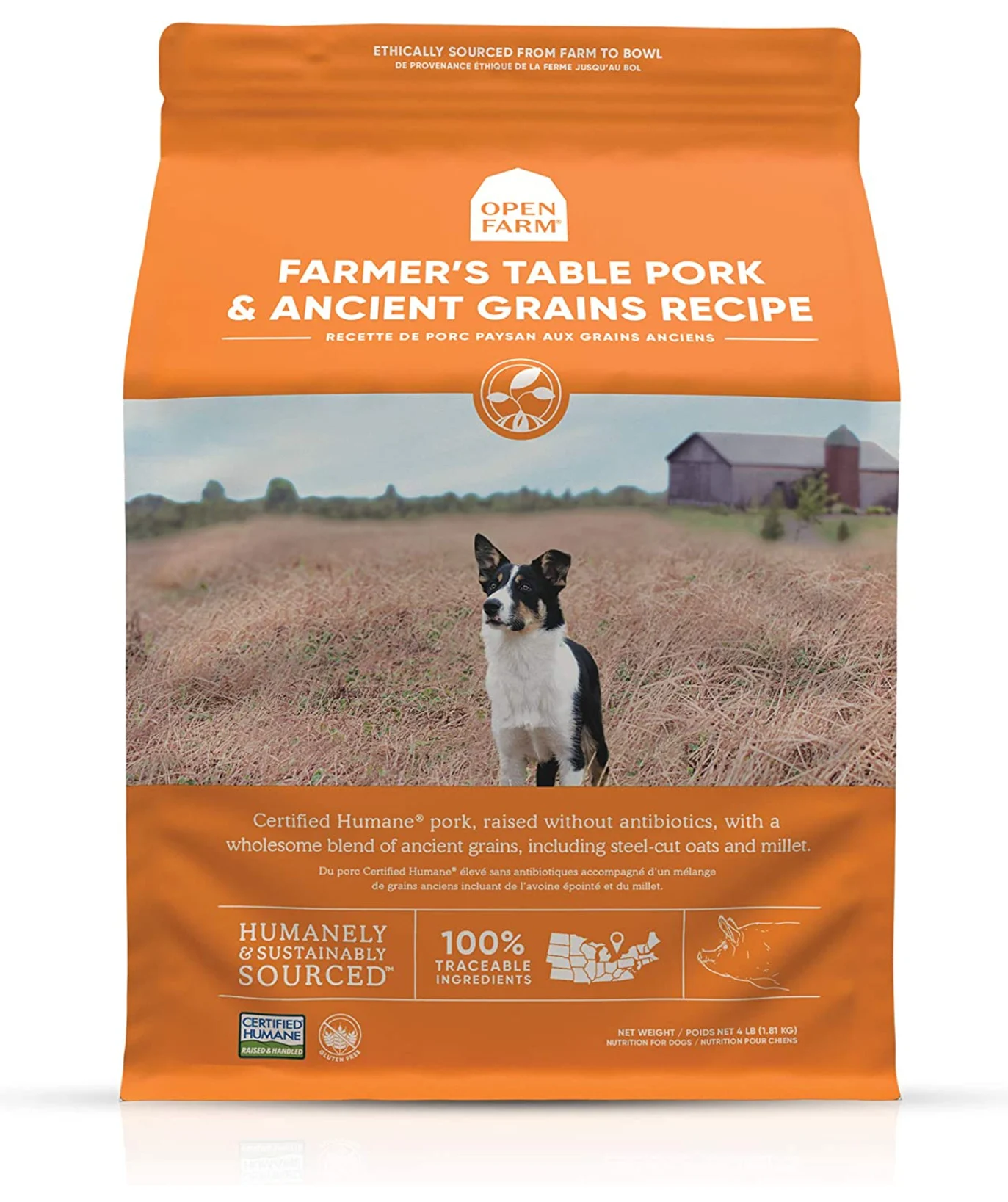Open Farm Farmer’s Table Pork & Ancient Grains Dry Dog Food 22 Pound (Pack of 1)