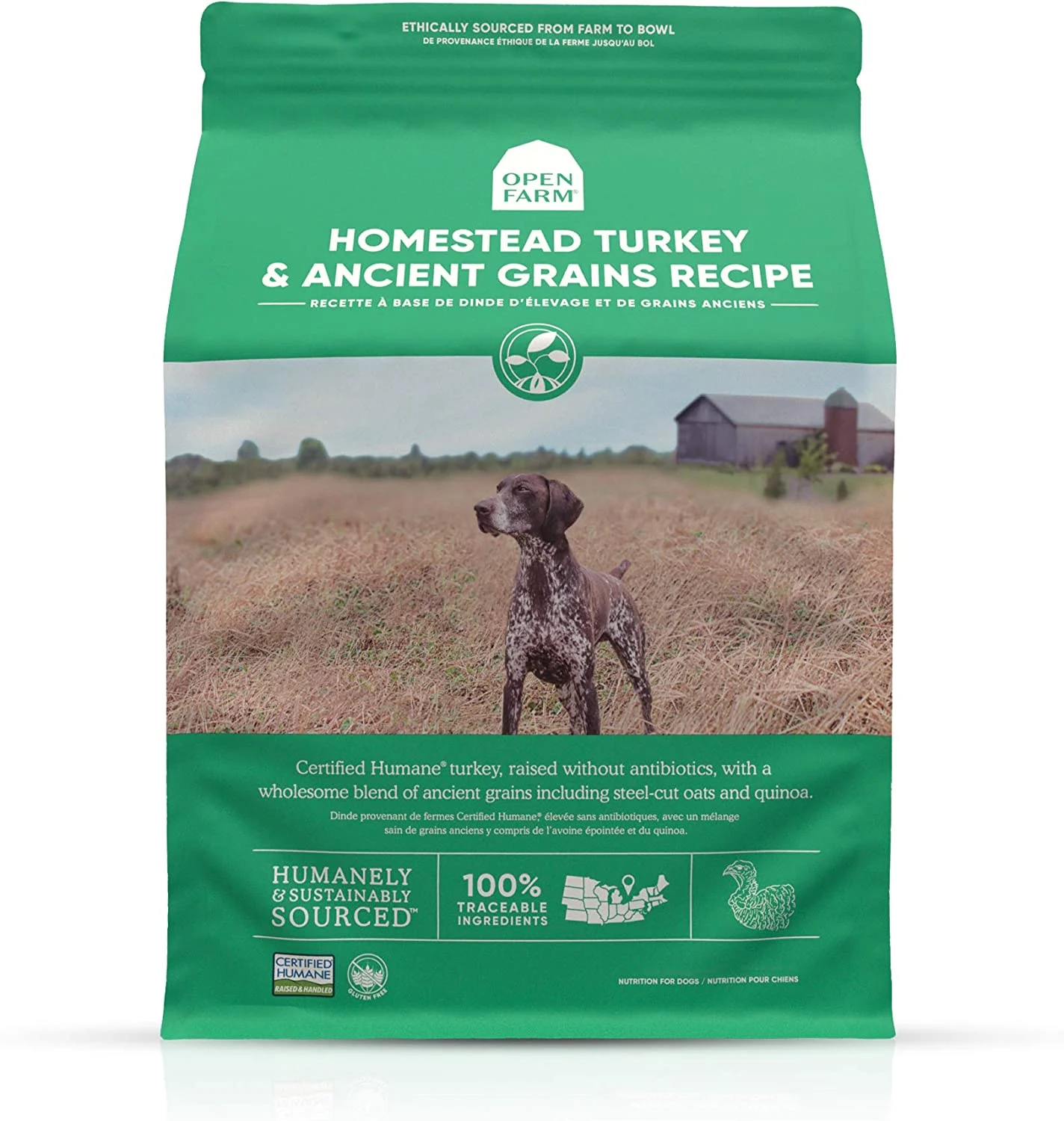 Open Farm Homestead Turkey & Ancient Grains Dry Dog Food 11 Pound (Pack of 1)