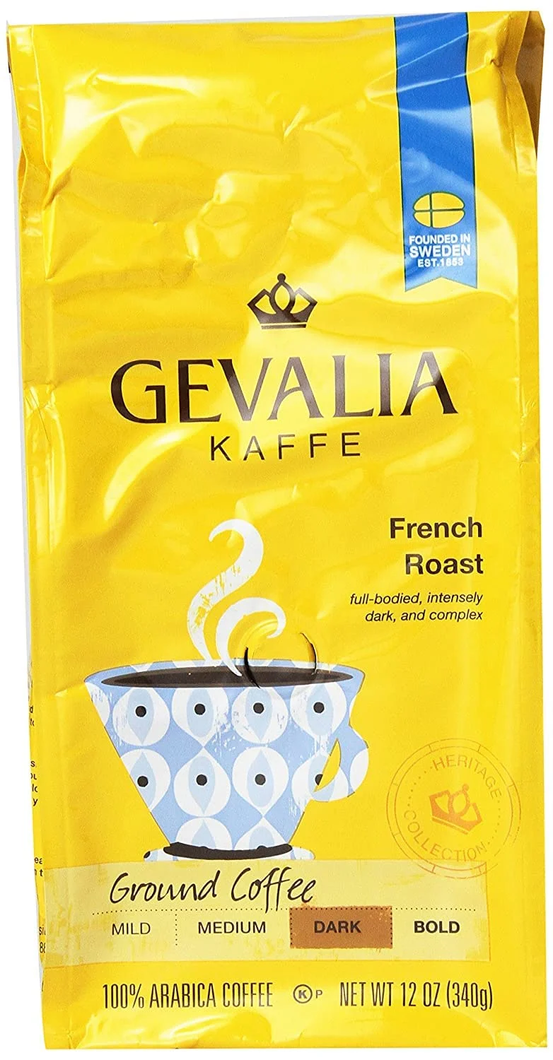 PACK OF 5 – Gevalia Kaffe French Dark Roast Ground Coffee, 12 OZ (340g)