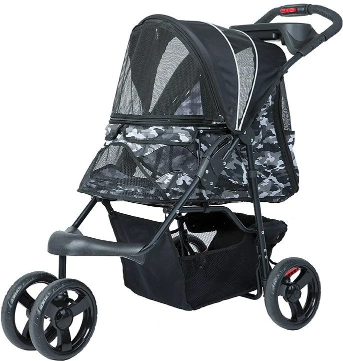 PETIQUE Razzberry Pet Stroller, Black Camo, One Size
