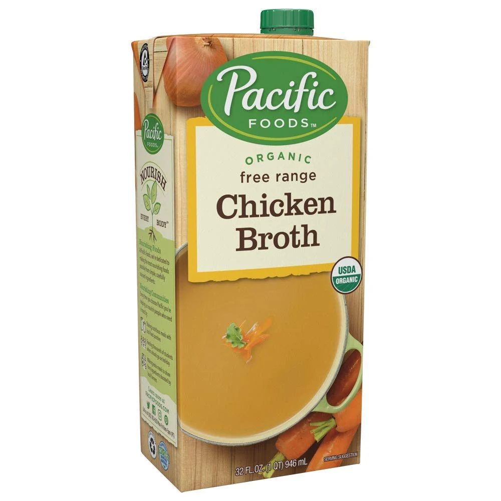 Pacific Foods Organic Free Range Chicken Broth, 32-Ounce (Pack of 12)