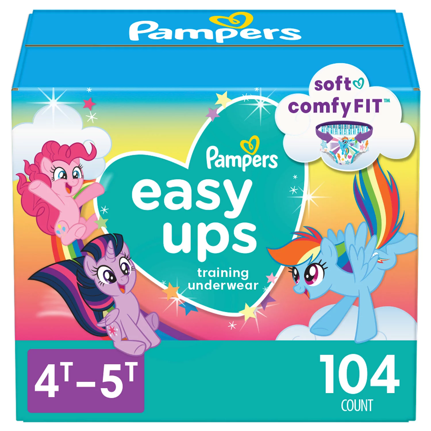 Pampers Easy Ups Training Pants Girls and Boys, 4T-5T (Size 6), 104 Count